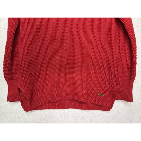 MICHAEL KORS Red Cowl Neck Knit Sweater Cotton Holiday Casual Basic Capsule S - Picture 6 of 9